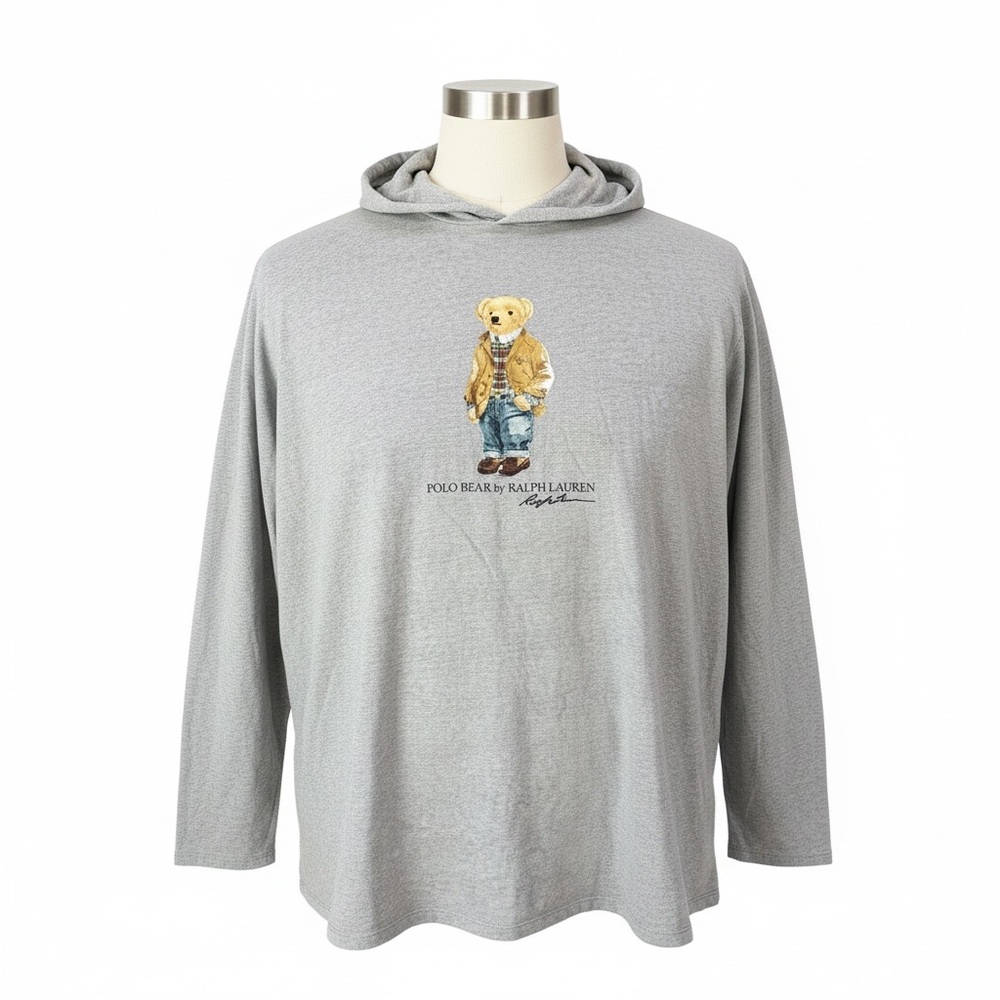 Polo Ralph 4XLT Lauren polo bear gray hoodie